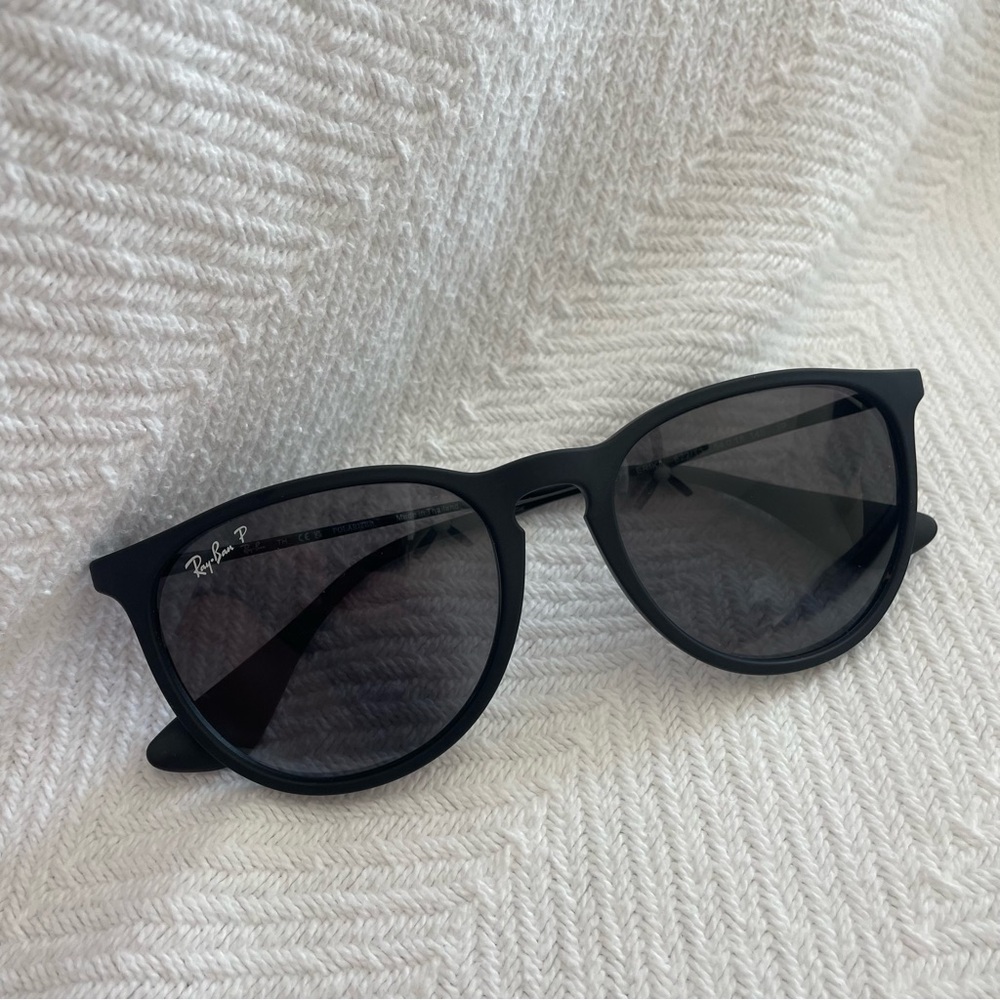 Ray-Ban Erika Polarized Black Frame Sunglasses with Dark Smoke Lenses